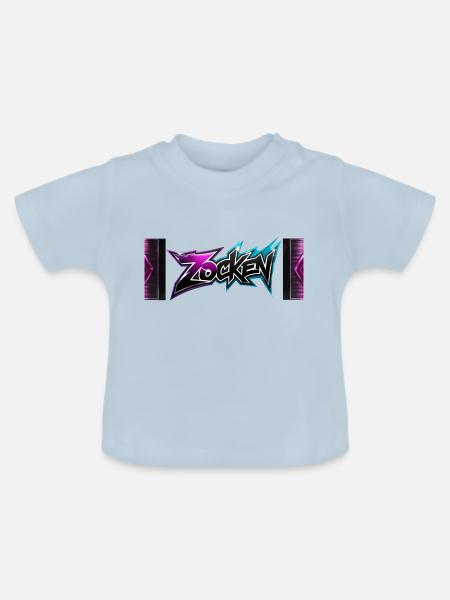 zocken - Baby Bio-T-Shirt mit Rundhals - Hellblau