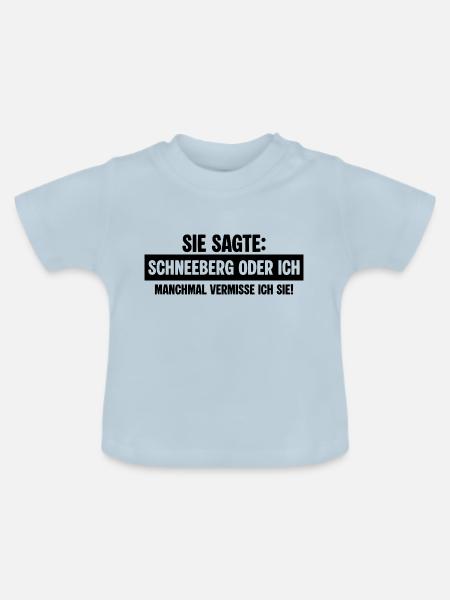 Schneeberg exfreundin - Baby Bio-T-Shirt mit Rundhals - Hellblau