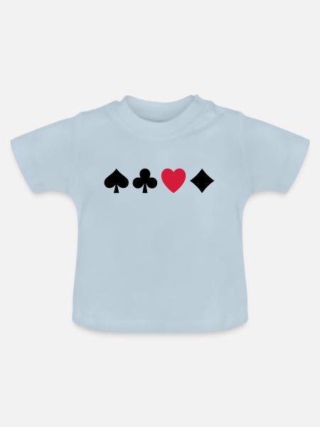Poker Liebe - Baby Bio-T-Shirt mit Rundhals - Hellblau