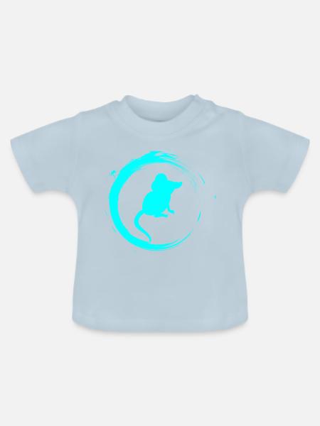 Maus - Baby Bio-T-Shirt mit Rundhals - Hellblau