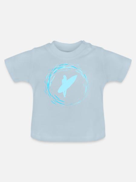 Surfergirl - Baby Bio-T-Shirt mit Rundhals - Hellblau