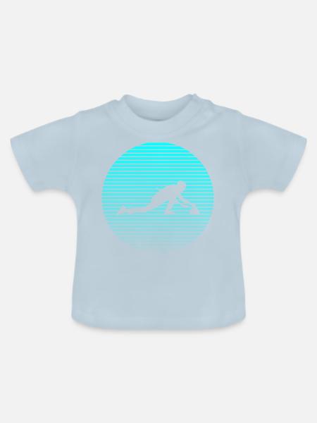 Curling - Baby Bio-T-Shirt mit Rundhals - Hellblau