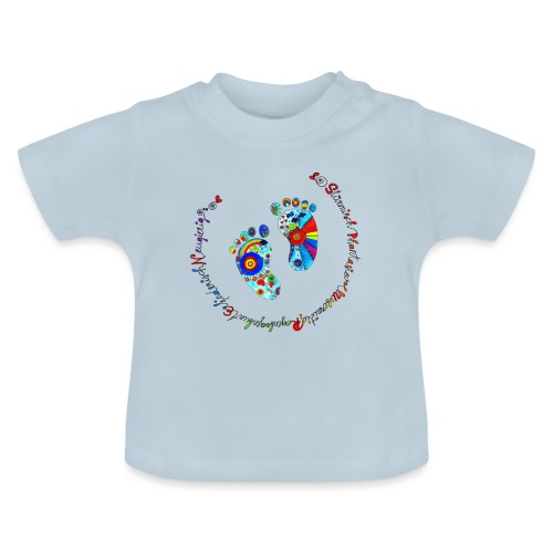Babyfüße blau - Baby Bio-T-Shirt mit Rundhals