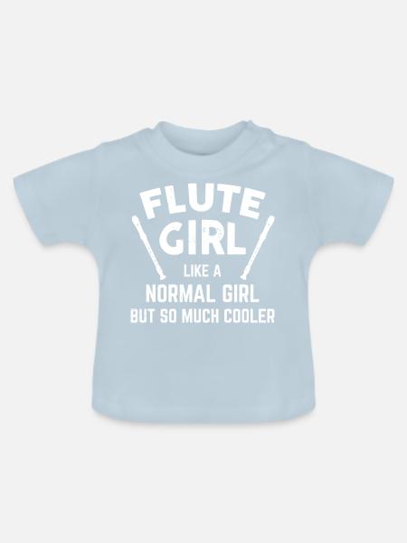 Flute Girl - Baby Bio-T-Shirt mit Rundhals - Hellblau