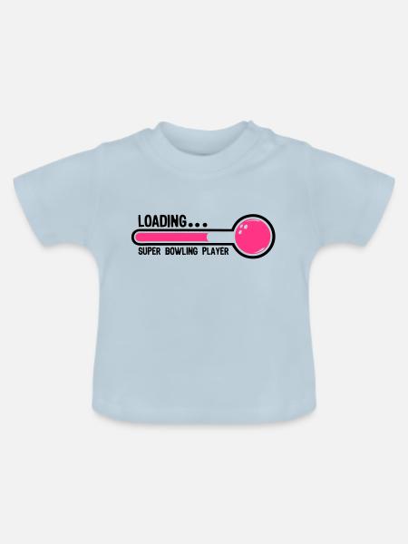Bowling-Kugel Super-Laden Spieler1 - Baby Bio-T-Shirt mit Rundhals - Hellblau