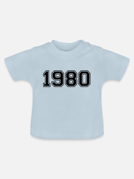 1980 - Baby Bio-T-Shirt mit Rundhals - Hellblau