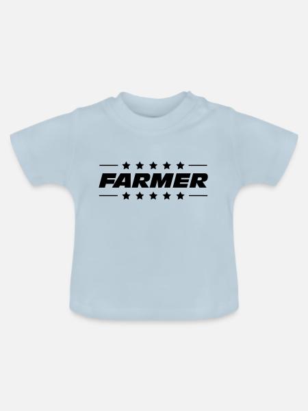 Farmer - Baby Bio-T-Shirt mit Rundhals - Hellblau