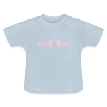 baby girl foot - Baby Bio-T-Shirt mit Rundhals - Hellblau - Vorne