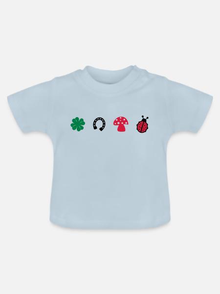 Glücksbringer - Baby Bio-T-Shirt mit Rundhals - Hellblau