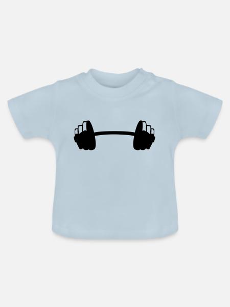 Hantel Krafttraining Bodybuilding Gewicht 8 - Baby Bio-T-Shirt mit Rundhals - Hellblau