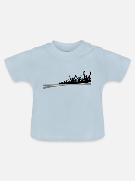 Menschen - Fans Jubel - Baby Bio-T-Shirt mit Rundhals - Hellblau