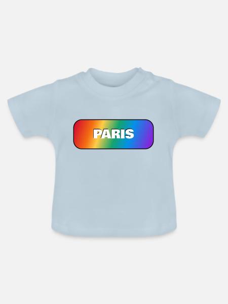 PARIS GAY PRIDE - Baby Bio-T-Shirt mit Rundhals - Hellblau