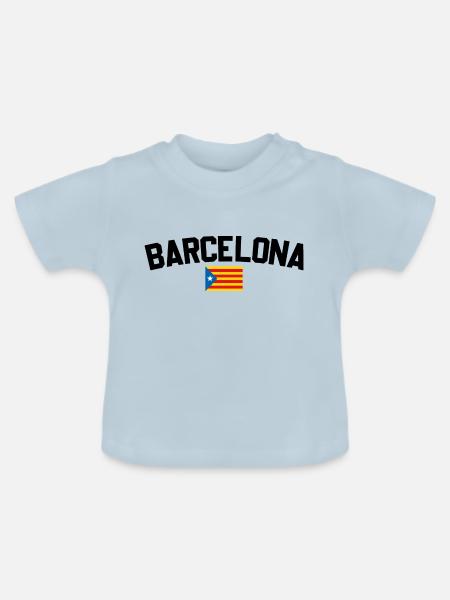 Barcelona - Baby Bio-T-Shirt mit Rundhals - Hellblau