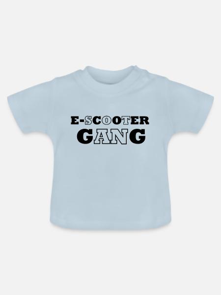 E-Scooter E-Roller Scooter - Baby Bio-T-Shirt mit Rundhals - Hellblau