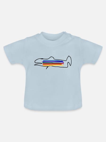 Regenbogenforelle Forelle Fisch - Baby Bio-T-Shirt mit Rundhals - Hellblau