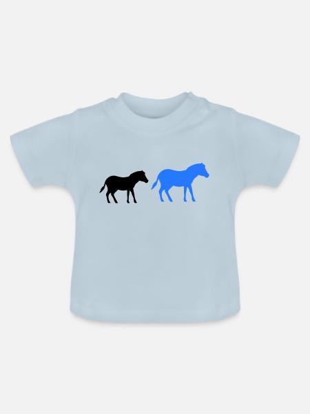 pferd pony 2 - Baby Bio-T-Shirt mit Rundhals - Hellblau