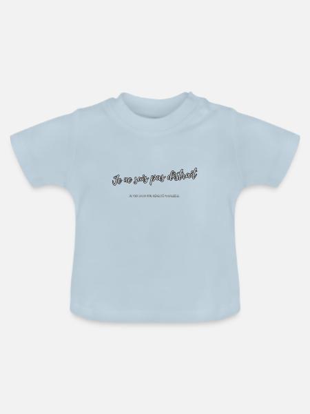 Abgelenkt - Baby Bio-T-Shirt mit Rundhals - Hellblau