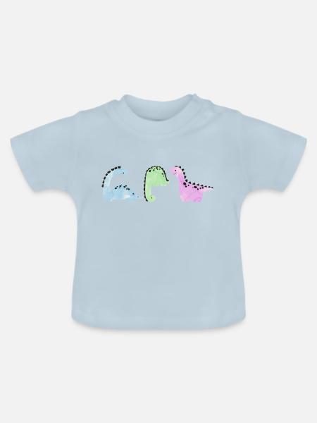 Dinos - Baby Bio-T-Shirt mit Rundhals - Hellblau