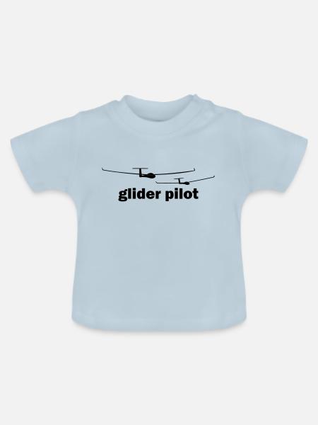glider pilot - Baby Bio-T-Shirt mit Rundhals - Hellblau