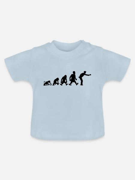 darwin boules - Baby Bio-T-Shirt mit Rundhals - Hellblau