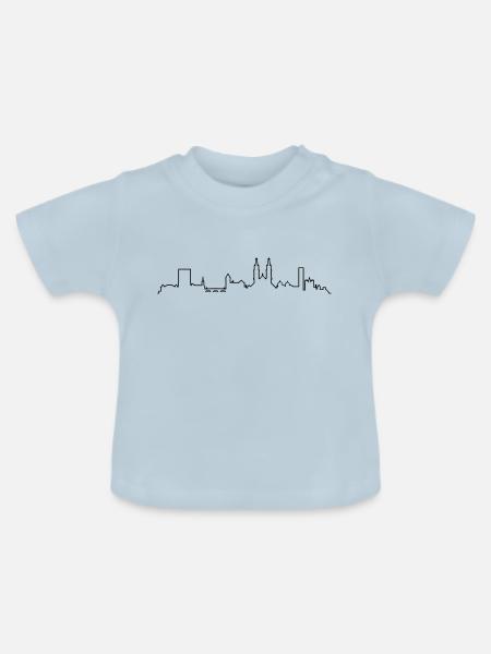 Skyline Basel - Baby Bio-T-Shirt mit Rundhals - Hellblau