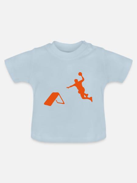 Schatten Silhouette Chukball - Baby Bio-T-Shirt mit Rundhals - Hellblau
