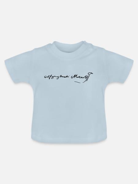 Wolfgang Amadeus Mozart Signature - Baby Bio-T-Shirt mit Rundhals - Hellblau