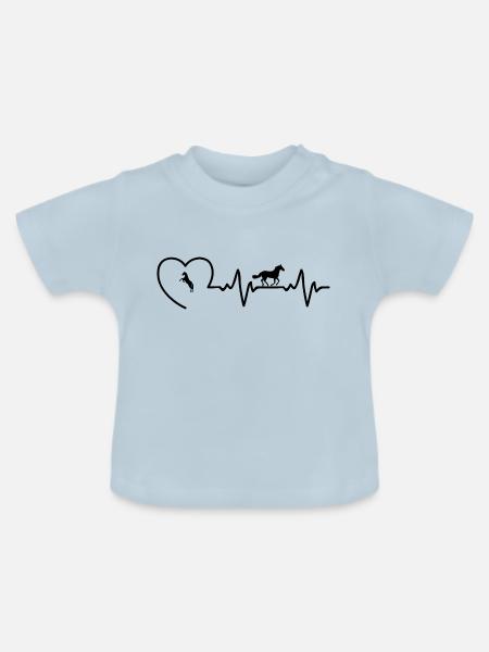 Pferdeliebhaber - Baby Bio-T-Shirt mit Rundhals - Hellblau