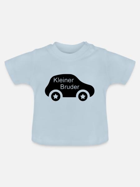 Kleiner Bruder - Baby Bio-T-Shirt mit Rundhals - Hellblau