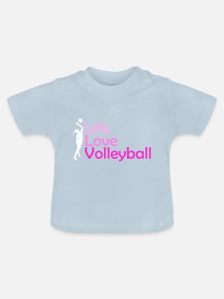 Beachvolleyball - Baby Bio-T-Shirt mit Rundhals - Hellblau