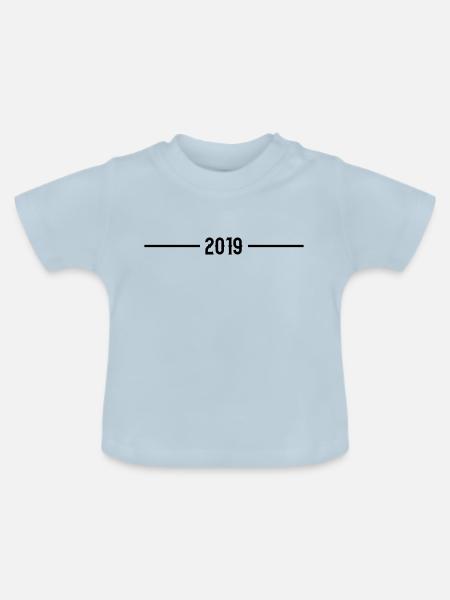 2019 strich - Baby Bio-T-Shirt mit Rundhals - Hellblau