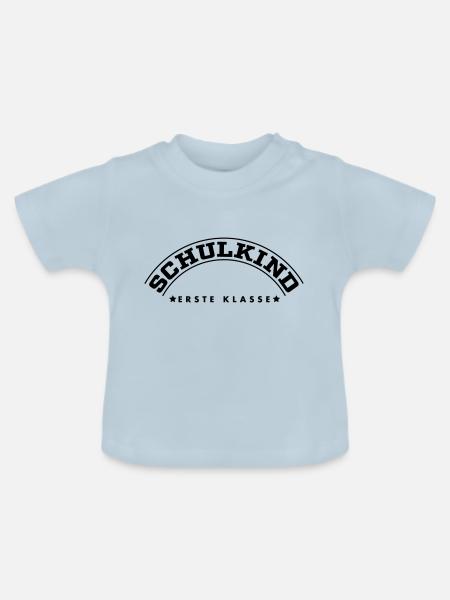 Schulkind - Baby Bio-T-Shirt mit Rundhals - Hellblau