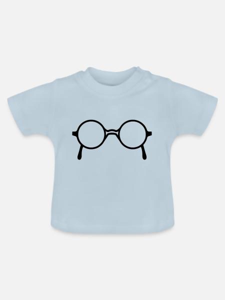 Brille - Baby Bio-T-Shirt mit Rundhals - Hellblau
