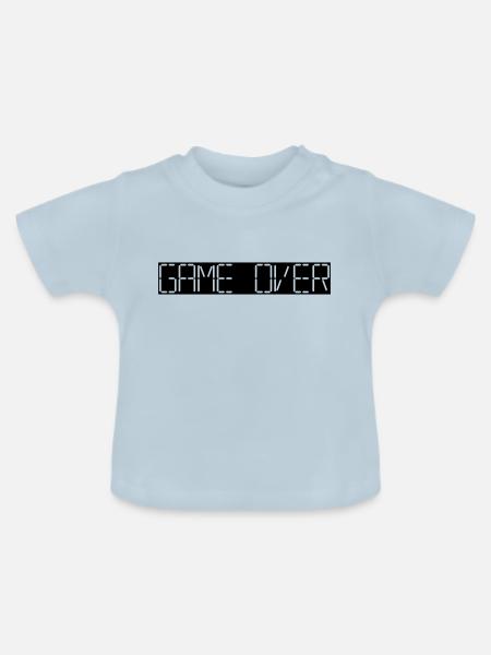 game over - Baby Bio-T-Shirt mit Rundhals - Hellblau