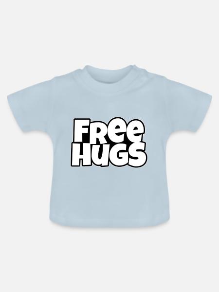 Free Hugs - Baby Bio-T-Shirt mit Rundhals - Hellblau