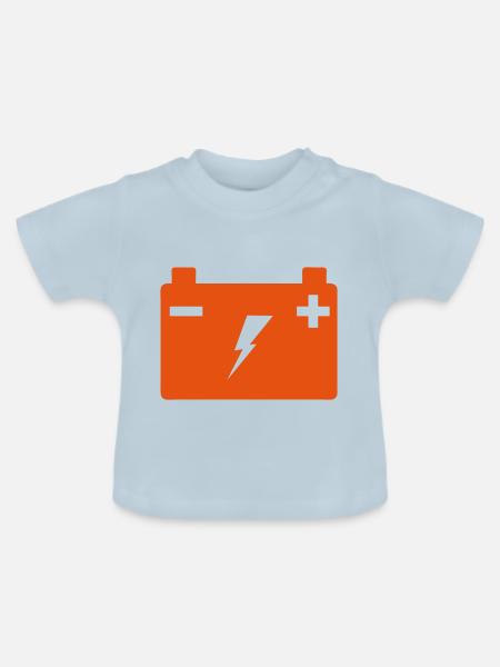 Batterie Energie 202 - Baby Bio-T-Shirt mit Rundhals - Hellblau