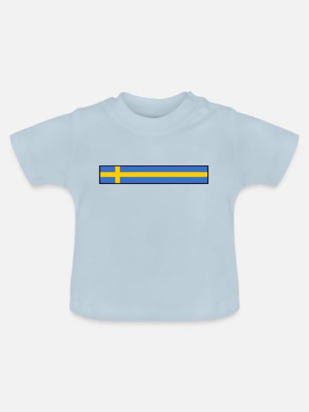 Schwedische flagge - Baby Bio-T-Shirt mit Rundhals - Hellblau