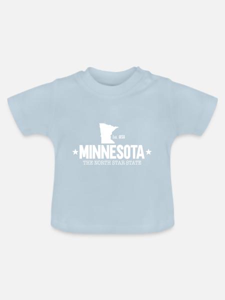 Minnesota - Baby Bio-T-Shirt mit Rundhals - Hellblau
