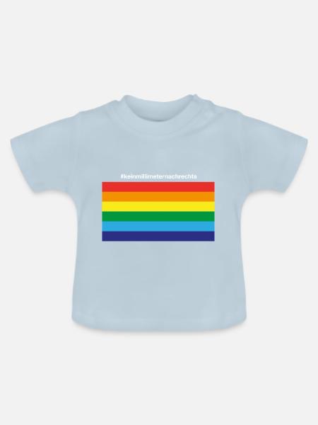 keinen millimeter nach rechts gegen recht fridays - Baby Bio-T-Shirt mit Rundhals - Hellblau