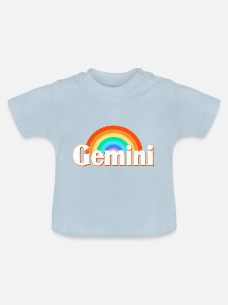 Sternzeichen Zwillinge - Baby Bio-T-Shirt mit Rundhals - Hellblau