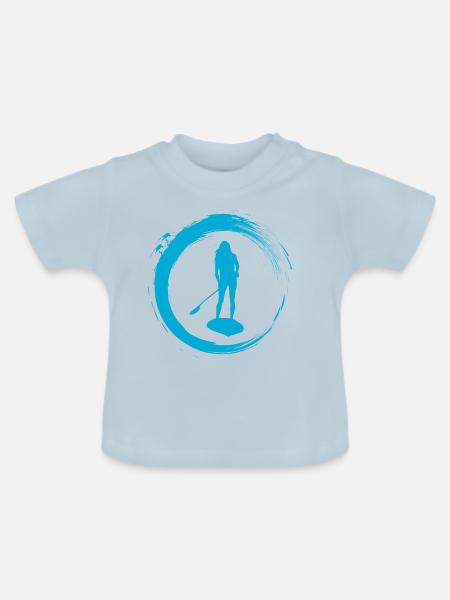 Stand Up Paddle - Baby Bio-T-Shirt mit Rundhals - Hellblau