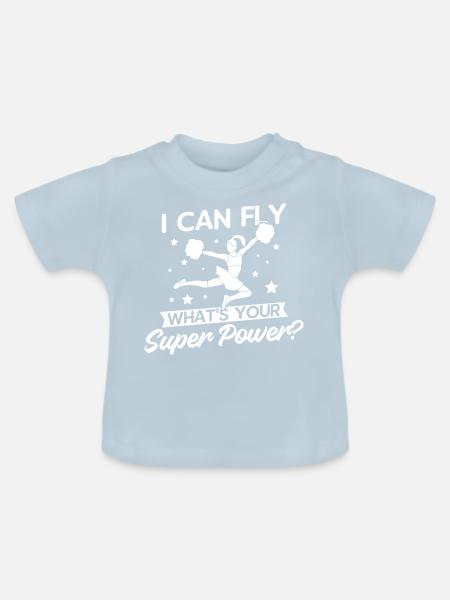 Cheerleading Superpower - Baby Bio-T-Shirt mit Rundhals - Hellblau