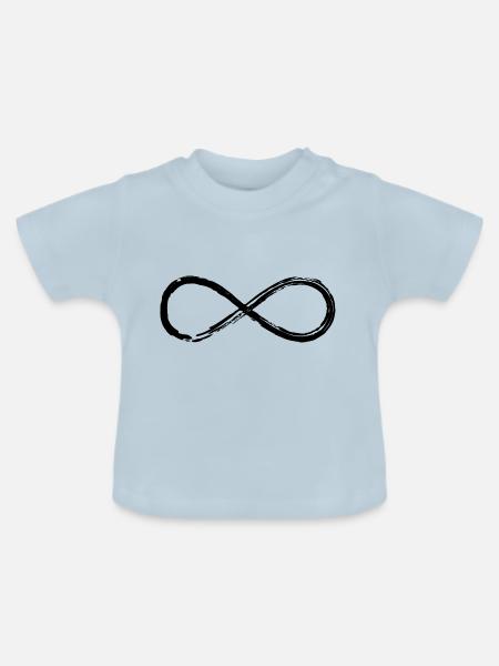 Infinity Unendlichkeit Symbol Lemniskate Acht 8 - Baby Bio-T-Shirt mit Rundhals - Hellblau
