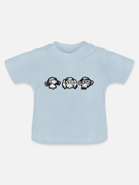 Die drei Affen - Baby Bio-T-Shirt mit Rundhals - Hellblau