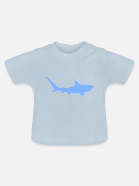 Tigerhai - Baby Bio-T-Shirt mit Rundhals - Hellblau