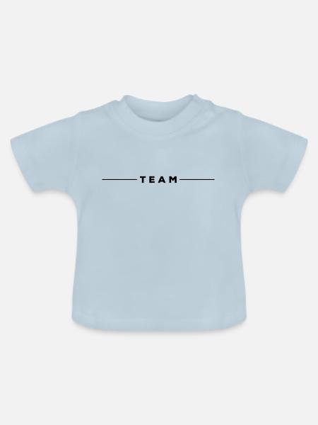 team trennstrich - Baby Bio-T-Shirt mit Rundhals - Hellblau