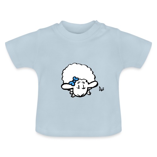 Vauvan karitsa (sininen) - Vauvan luomu-t-paita, jossa pyöreä pääntie