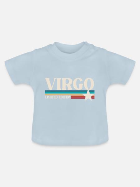 Sternzeichen Jungfrau - Baby Bio-T-Shirt mit Rundhals - Hellblau