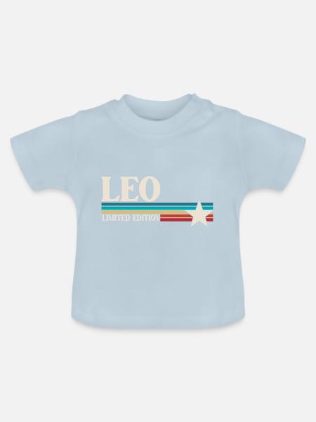 Sternzeichen Löwe - Baby Bio-T-Shirt mit Rundhals - Hellblau