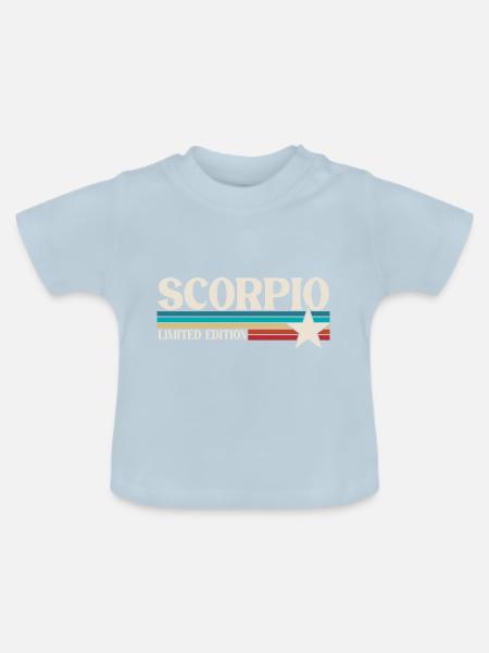 Sternzeichen Skorpion - Baby Bio-T-Shirt mit Rundhals - Hellblau